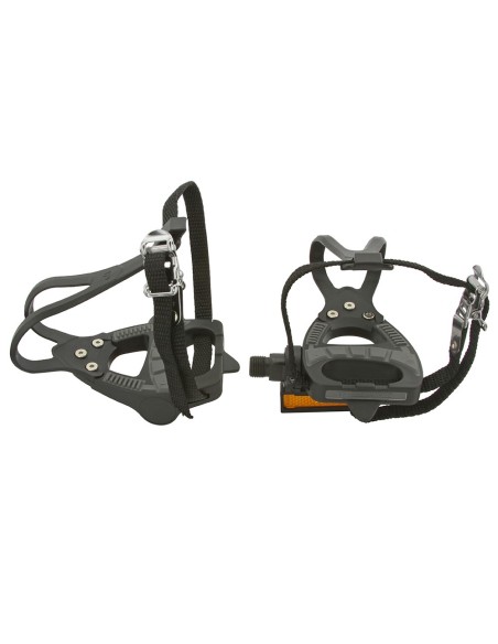 399 Pedals W/Toe Clips 9/16 Black/Grey.